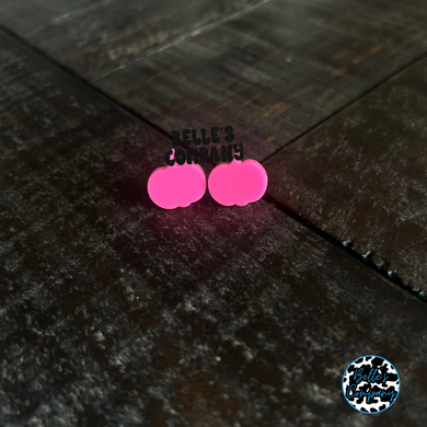 Hot Pink Pumpkin Stud Earrings