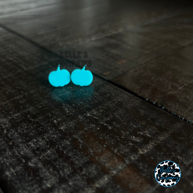 Teal Pumpkin Stud Earrings