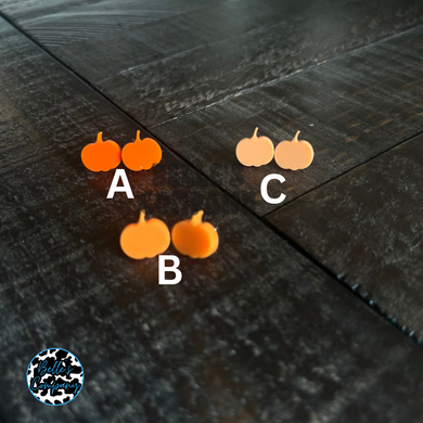 Orange Pumpkin Stud Earrings (Multiple Options)