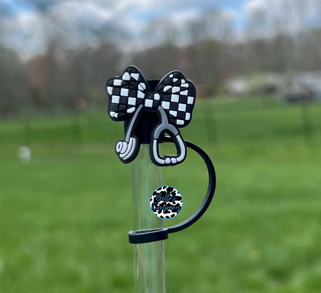 Checkered Stethoscope- Straw Topper - 10mm