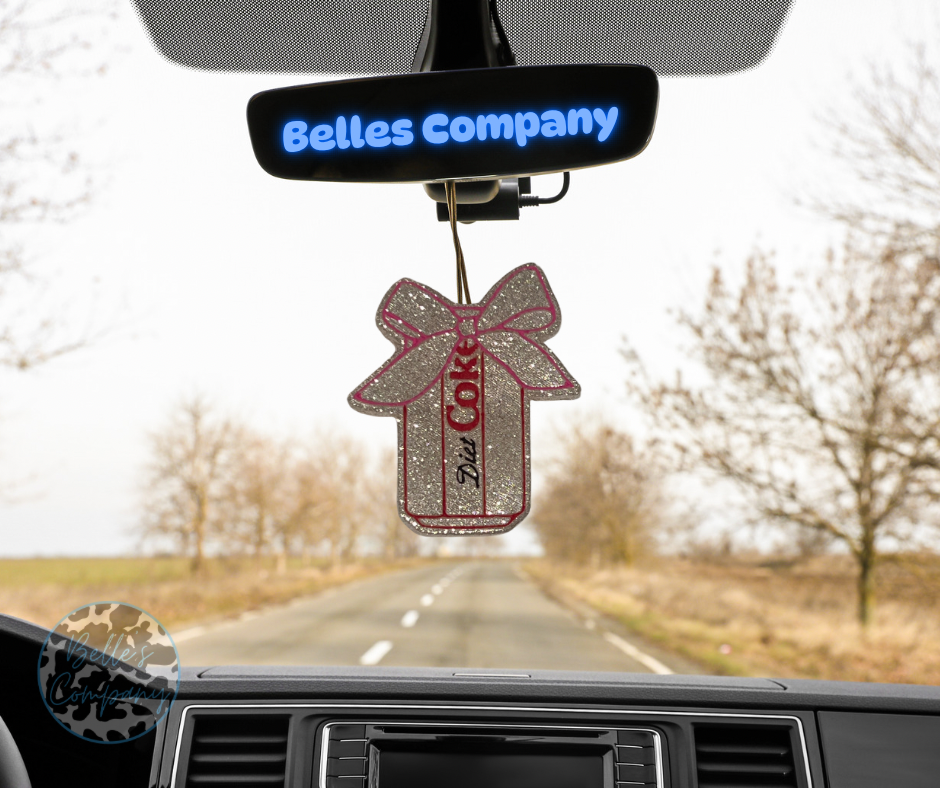 Diet Soda with Bow Freshie - Girly Pop Scent