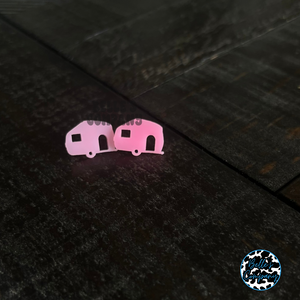 Pink Camper Stud Earrings