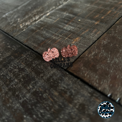Small Jack-O-Lantern Pumpkin Stud Earrings