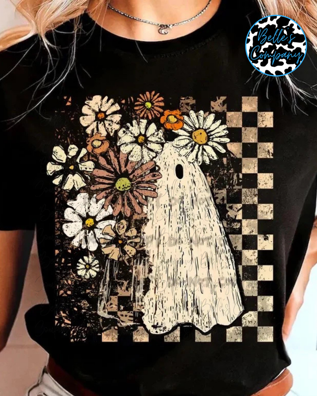 Floral Checkered Ghost - Oversized Print