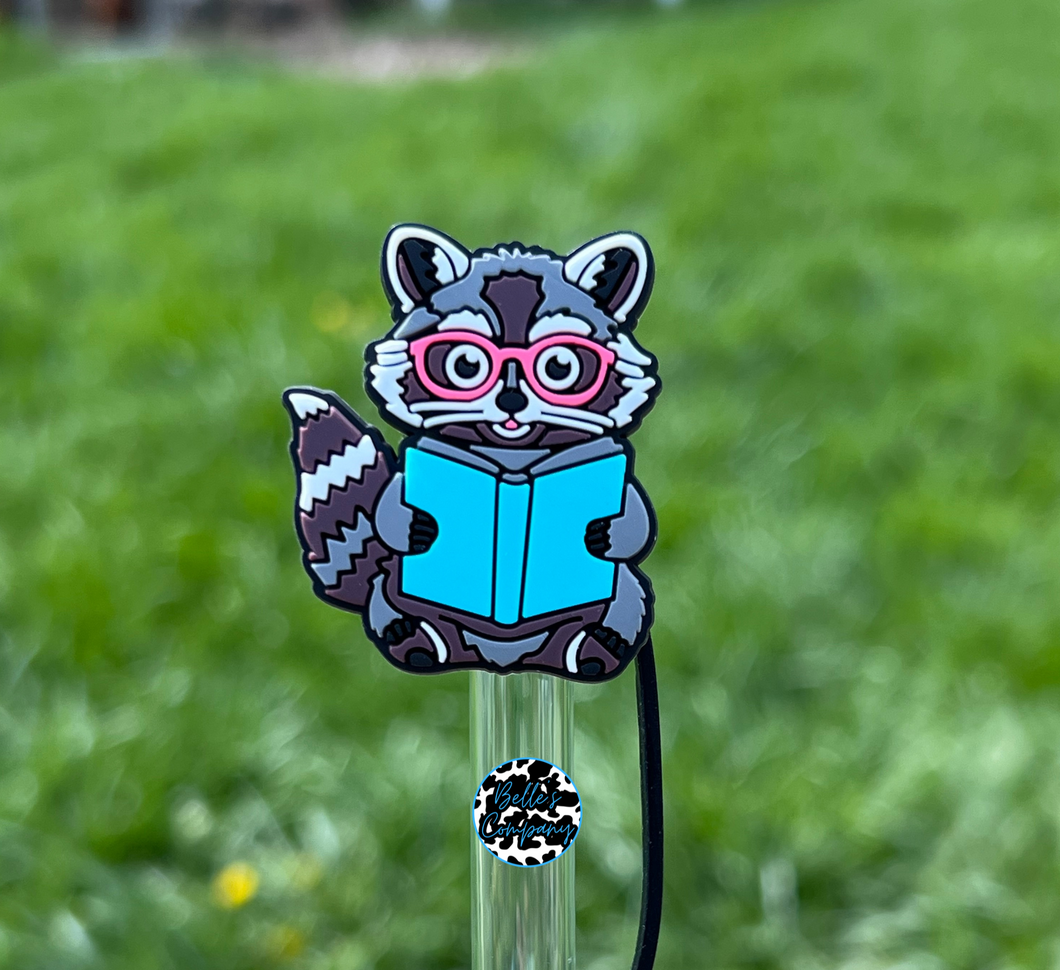 Reading Raccoon Blue - Straw Topper - 10mm