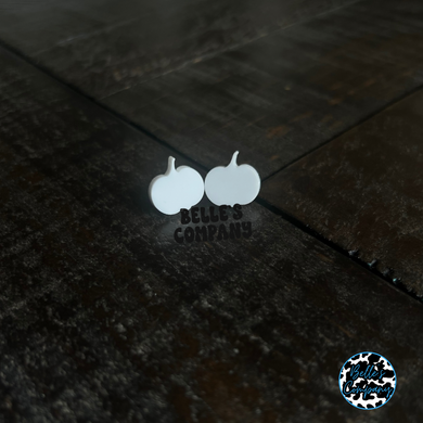 White Pumpkin Stud Earrings