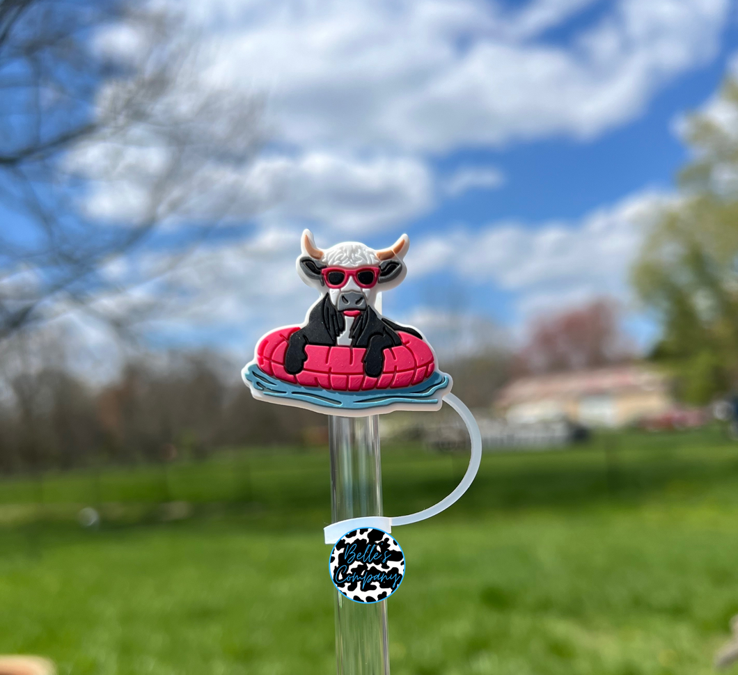 Cow In A Floatie - Straw Topper - 10mm