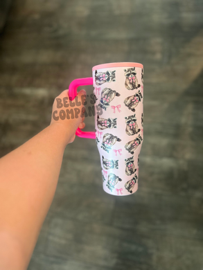 40oz Tumbler - Coquette Raccoon