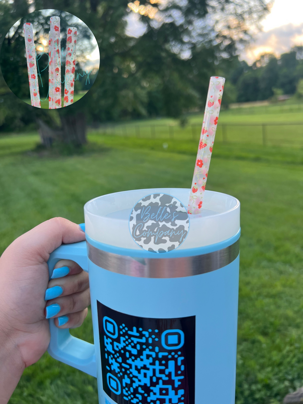 Strawberries 40oz straw