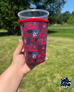 Caffeine and Chaos Iced Drink Sleeve Koozie (No Handle)