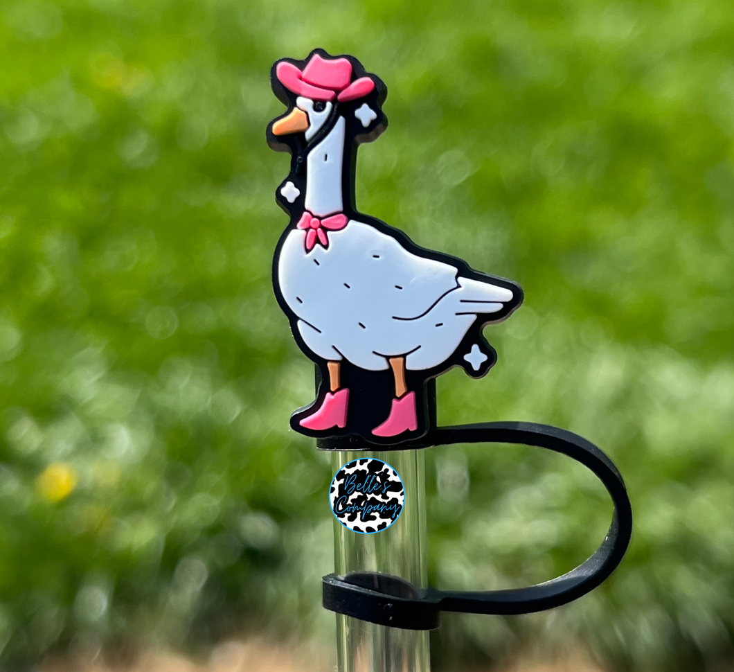 Porch Goose W/ Cowbiy Hat - Straw Topper - 10mm