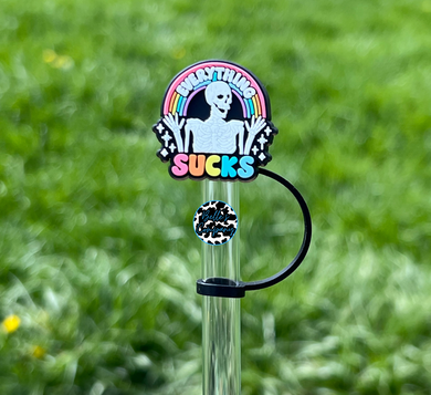 Everything Sucks Skellie Rainbow  - Straw Topper - 10mm