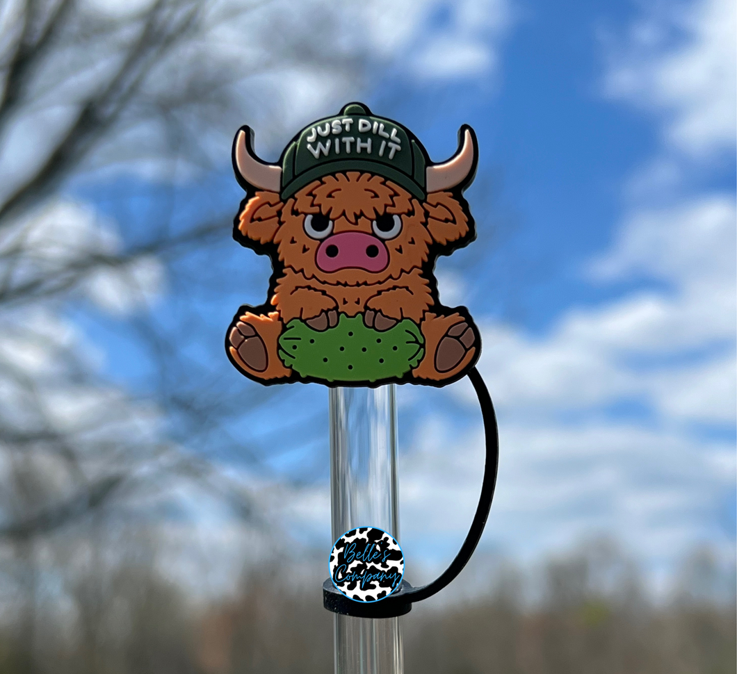 Dill With It Cow - Straw Topper - 10mm
