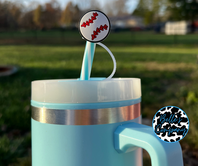 Small Baseball Straw Topper - 10mm
