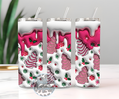 Pink Snack Cake Faux 3D Puff Tumbler