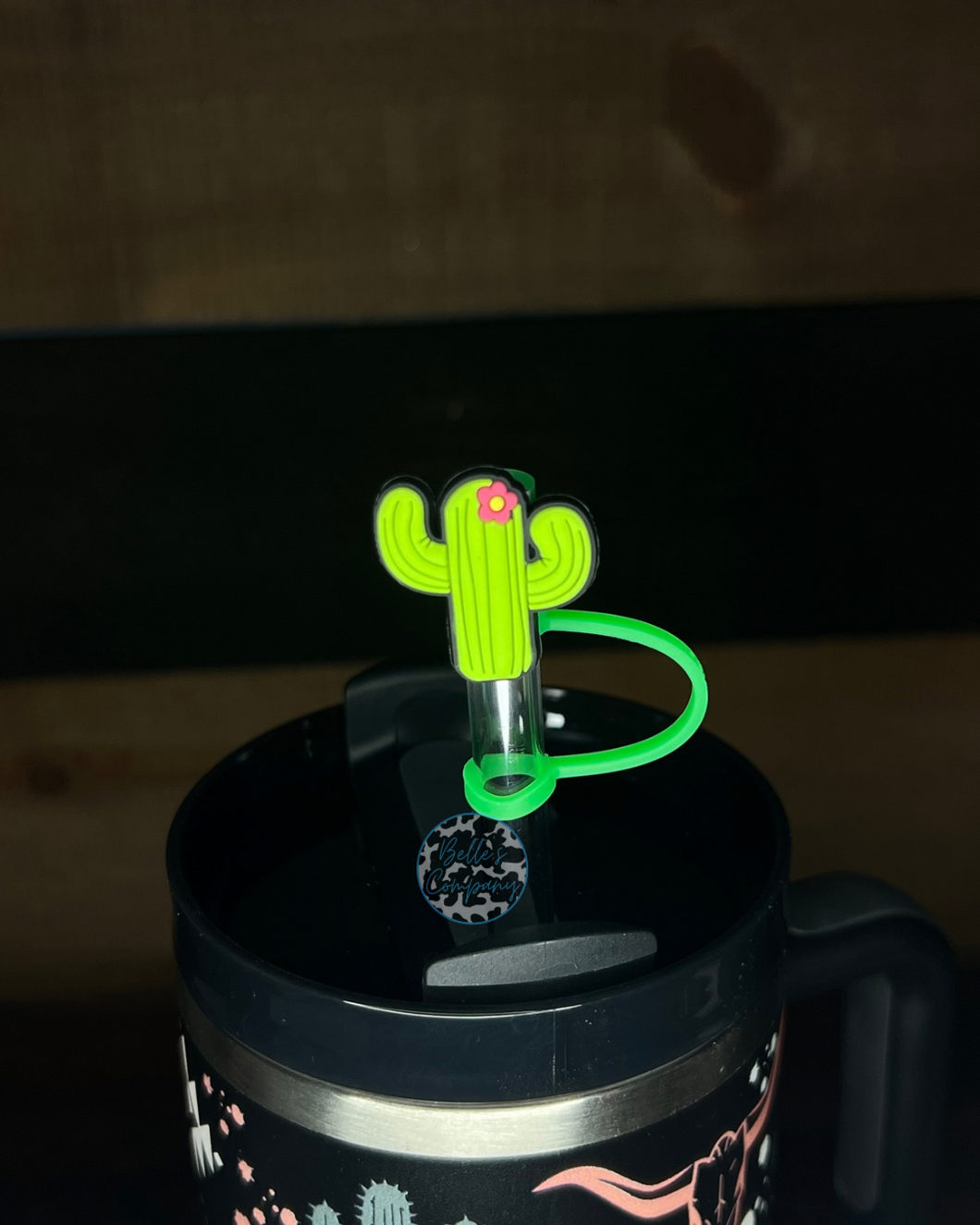 Green Cactus - Straw Topper - 8mm