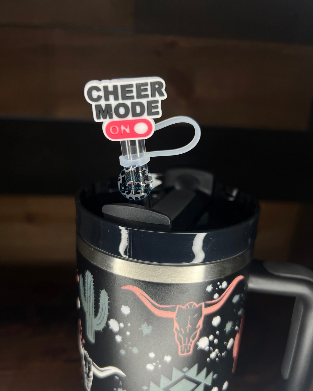 Cheer Mode On Red - Straw Topper - 10mm