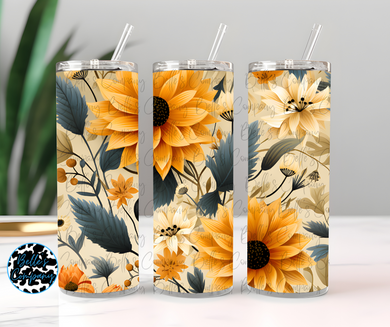 Sunflower Floral Tumbler - 20oz