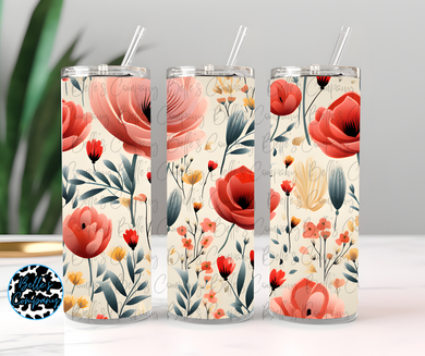 Rose Floral Tumbler - 20oz