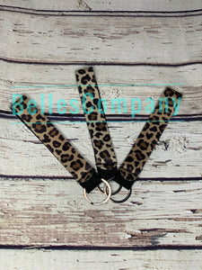 Leopard Cheetah Print Neoprene Keychain Wristlet