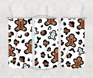 Brown Glitter Gingerbread Cheetah Tumbler