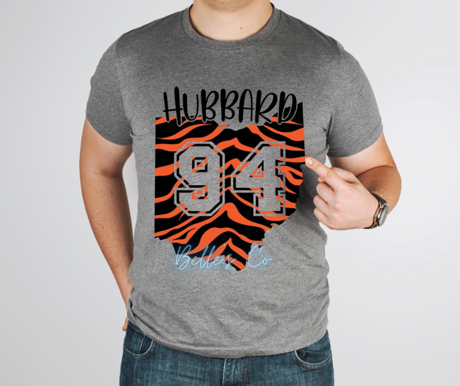#94 Cincinnati Striped Shirt - Hubbard - Black and Orange Striped Ohio State